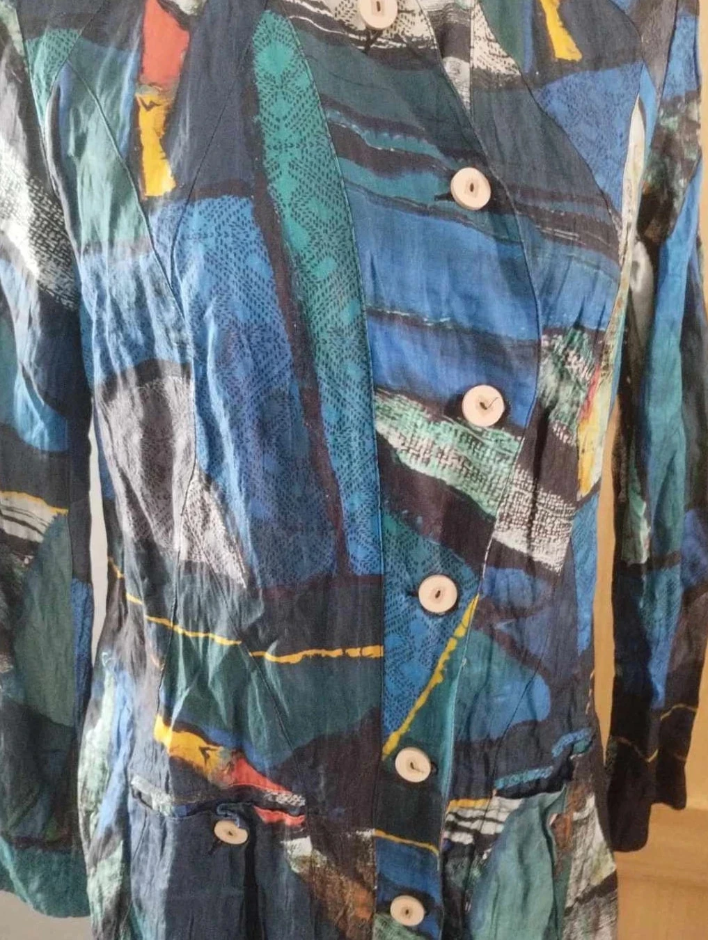 Colorful women's trench coat, Aventures Des Toiles size 42 – photo 7